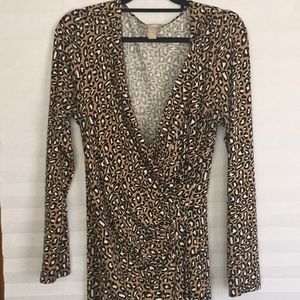 Animal print stretchy knit dress